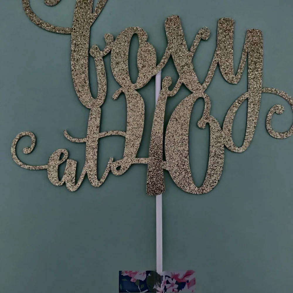 Elegant Gold 'Foxy at 40' Cake Topper